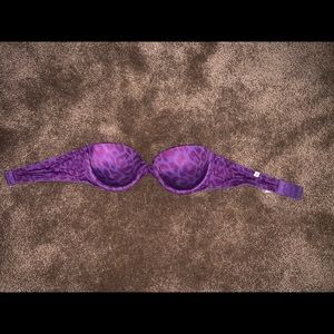 32B Strapless Purple Leopard Bra. PINK